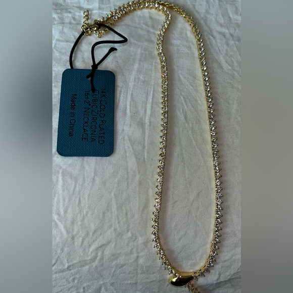 14k gold plated cubic zirconia 16+2” snake necklace - Picture 5 of 6